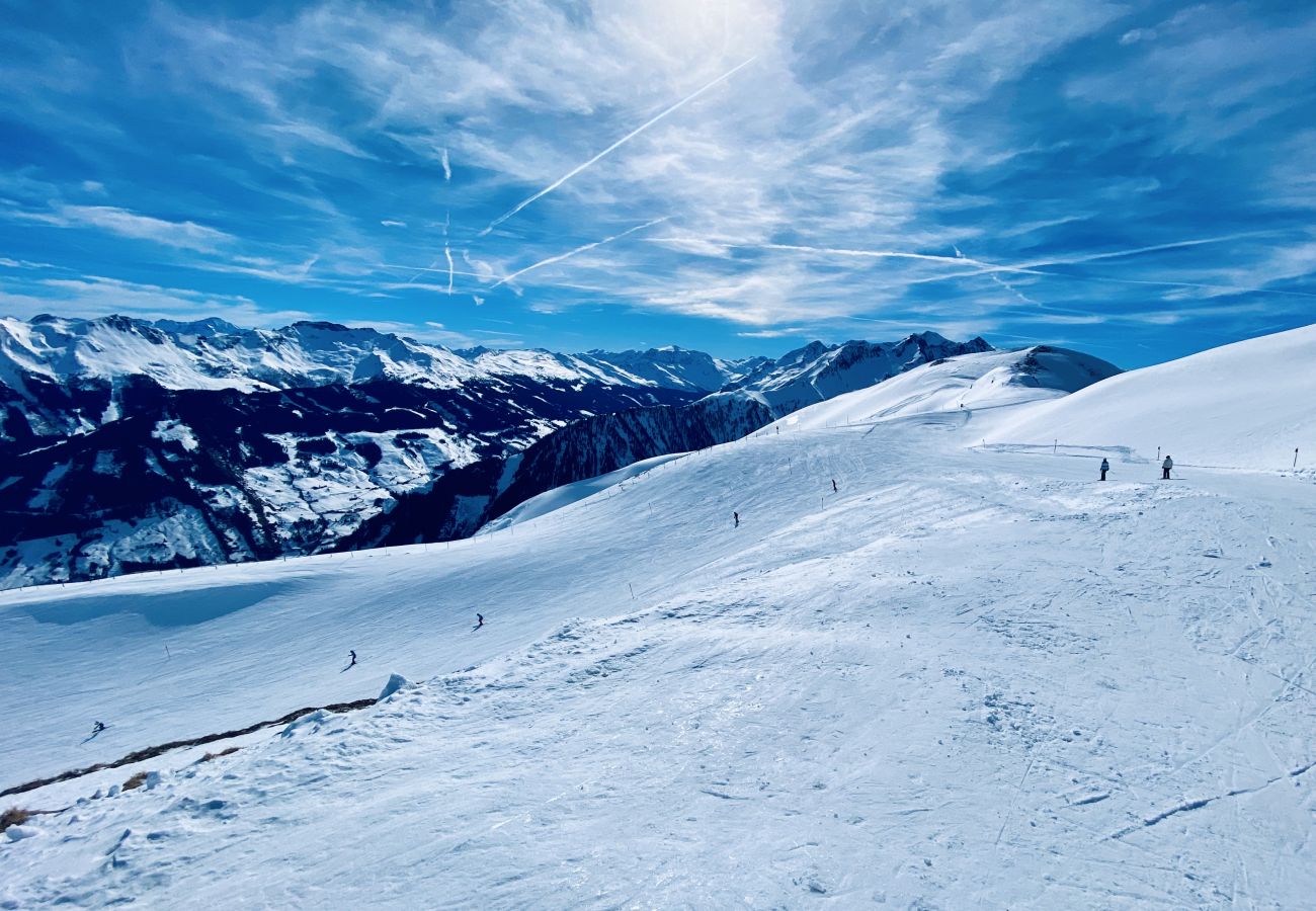 There is a ski slope near the apartment, where you have a beautiful view over the mountains.